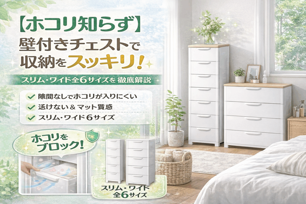 【ホコリ知らず】壁付きチェストで収納をスッキリ！スリム・ワイド全6サイズを徹底解説