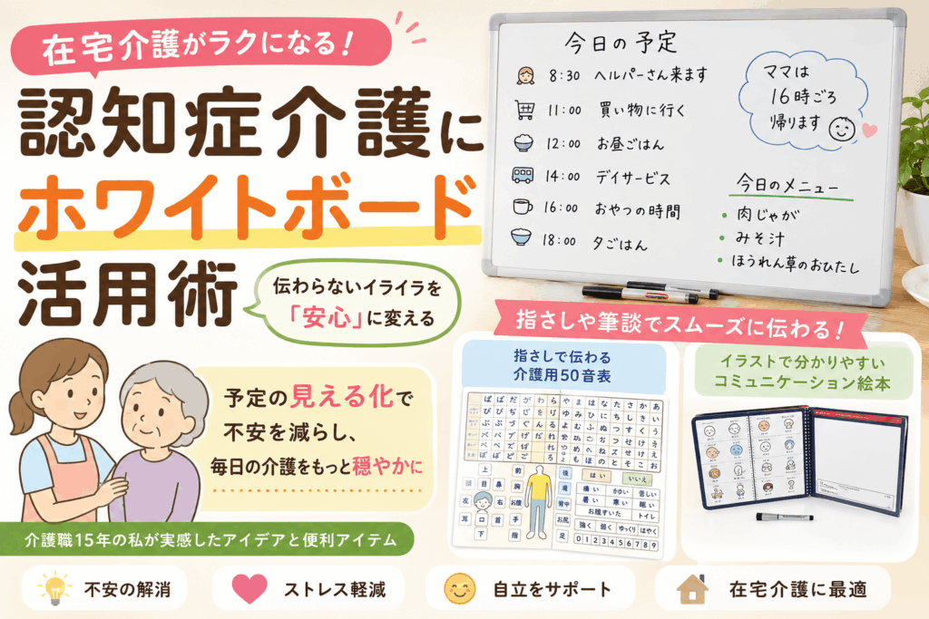 認知症介護の「困った」が少しラクになる。介護職15年の私が実感した“ホワイトボード活用術